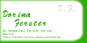 dorina ferster business card